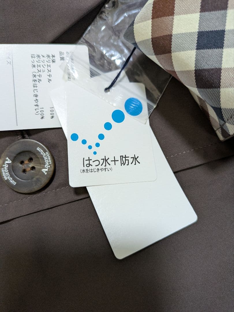 新品アクアスキュータム トレンチデザイン レインコート LLサイズ 大きいサイズ