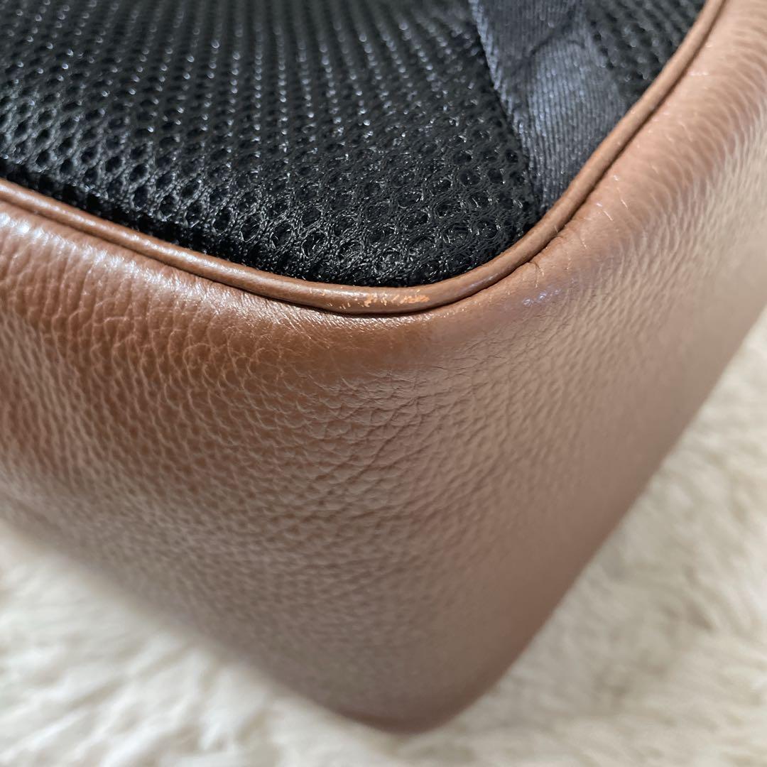 COACH リュック ブラウン シグネチャー バックパック シボ革 PVC