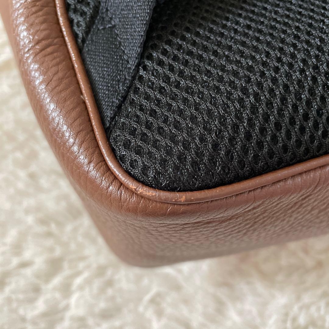 COACH リュック ブラウン シグネチャー バックパック シボ革 PVC