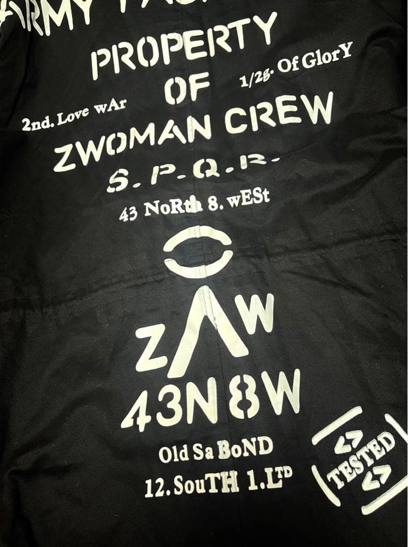 vintage ワッペンペイントスタッズモッズコート 大きいサイズ 個性的