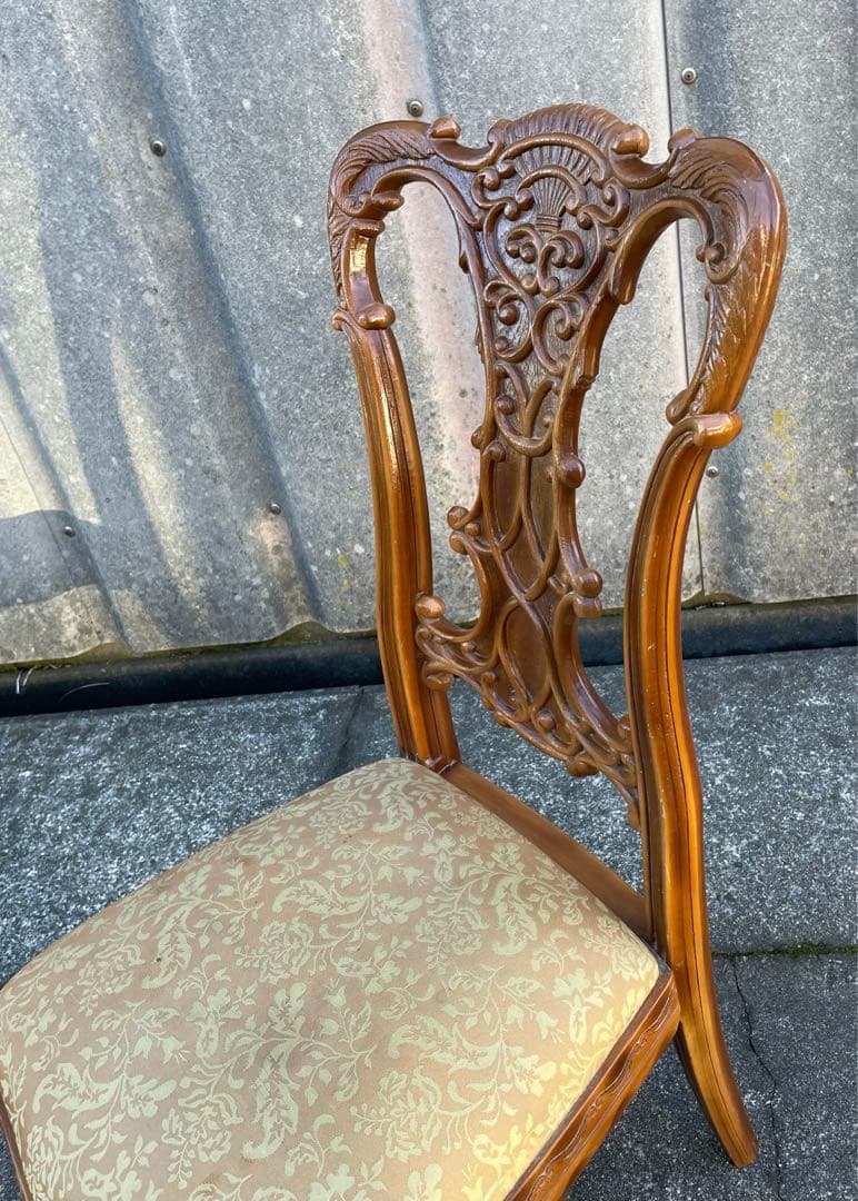 稀少/ビンテージ/フランスベッド/ヨーロピアン/ダイニングチェア/チェア/猫脚