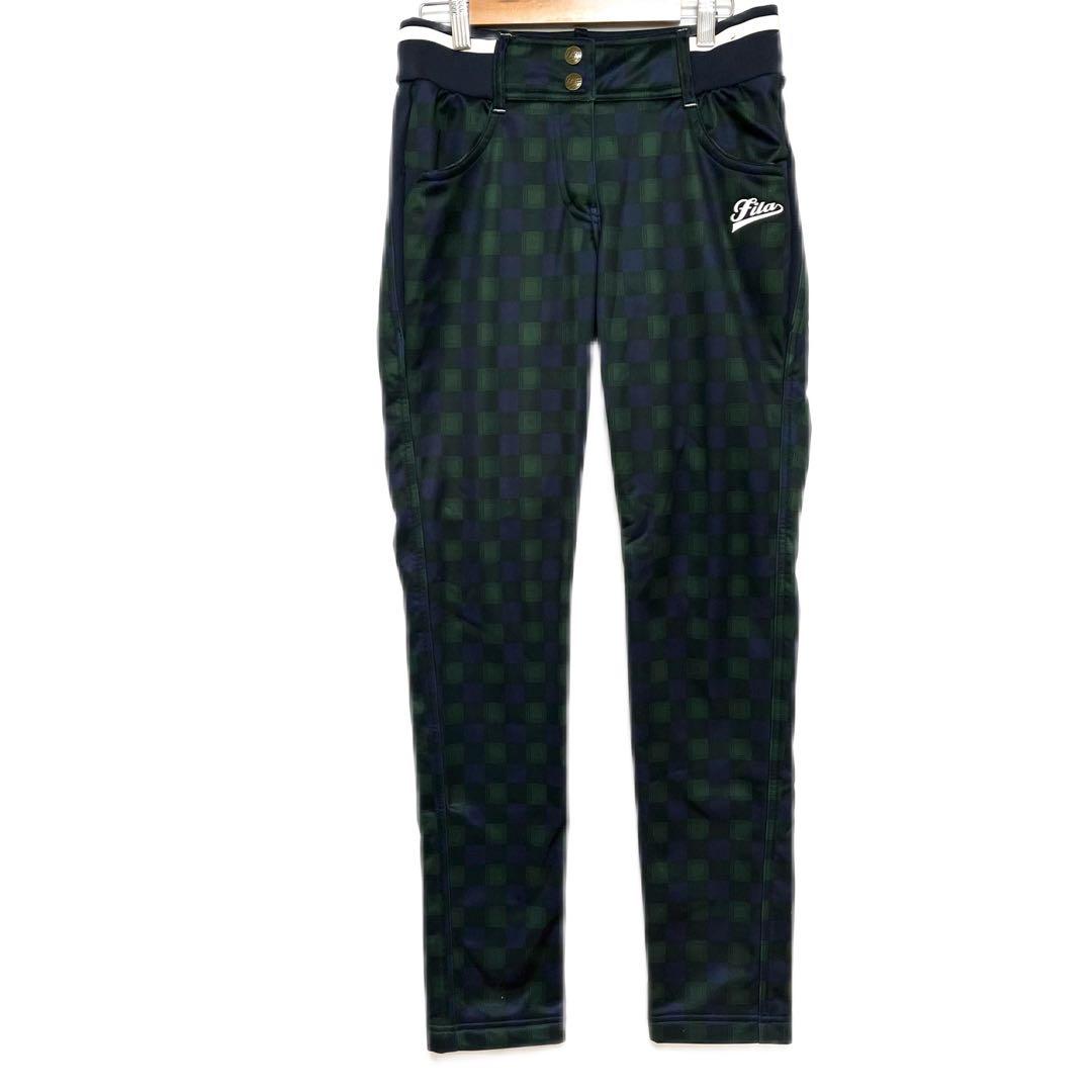 FILA GOLF フィラゴルフ ブルゾン ネイビー×グリーン 裏起毛 ウェア冬