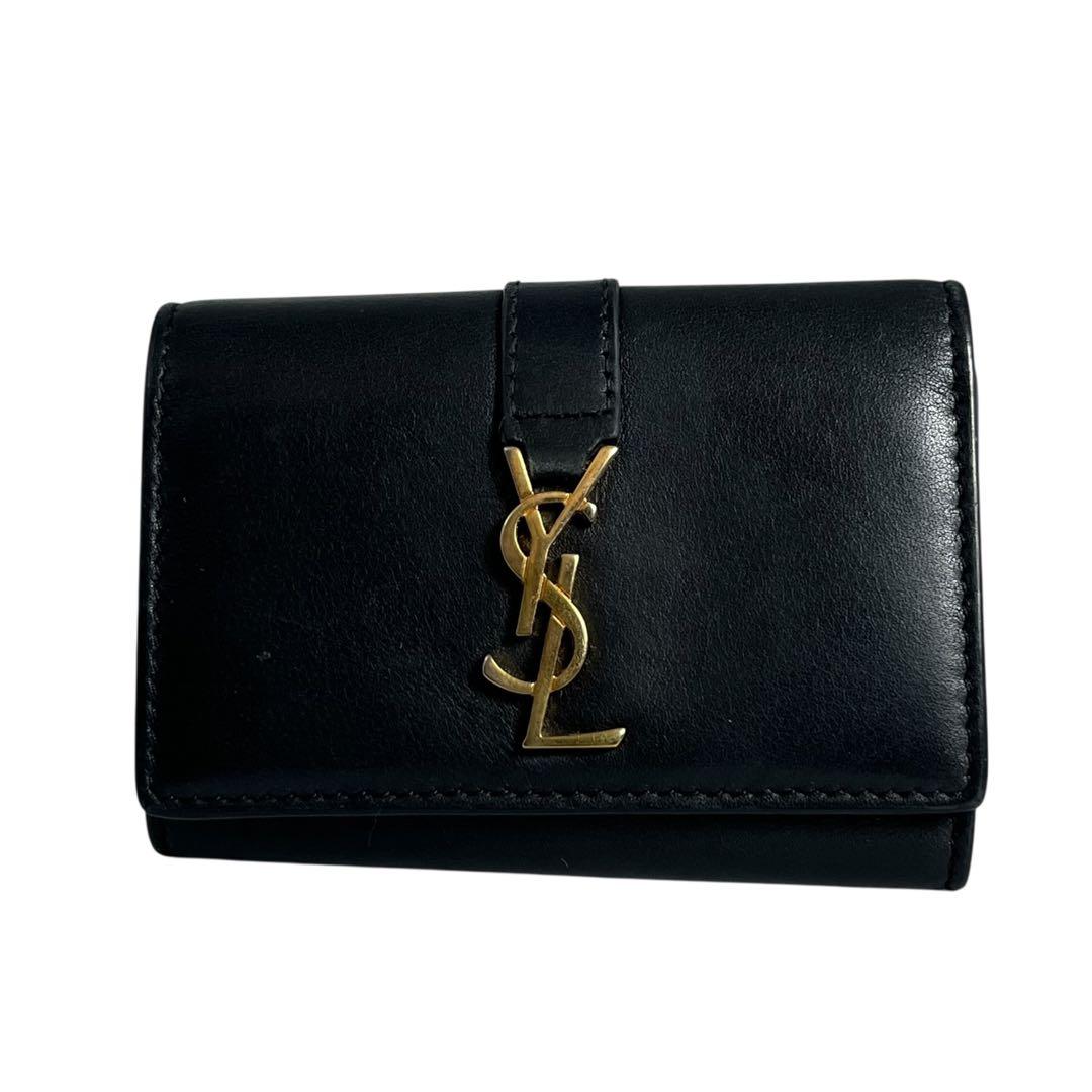 希少✨サンローラン 6連キーケース レザー YSL ロゴ金具 ブラック 黒