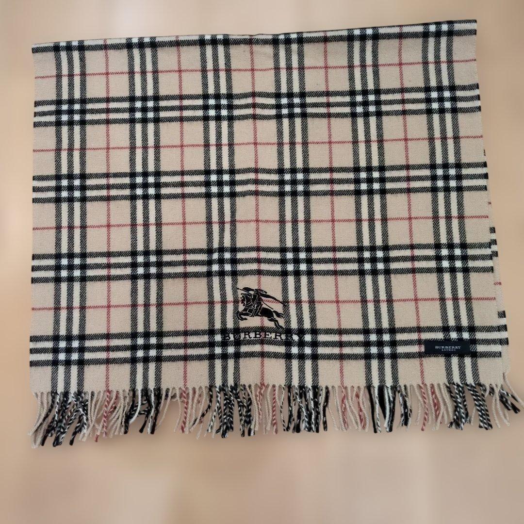 BURBERRY バーバリー 大判 ストール 膝掛け ノバチェック 刺繍