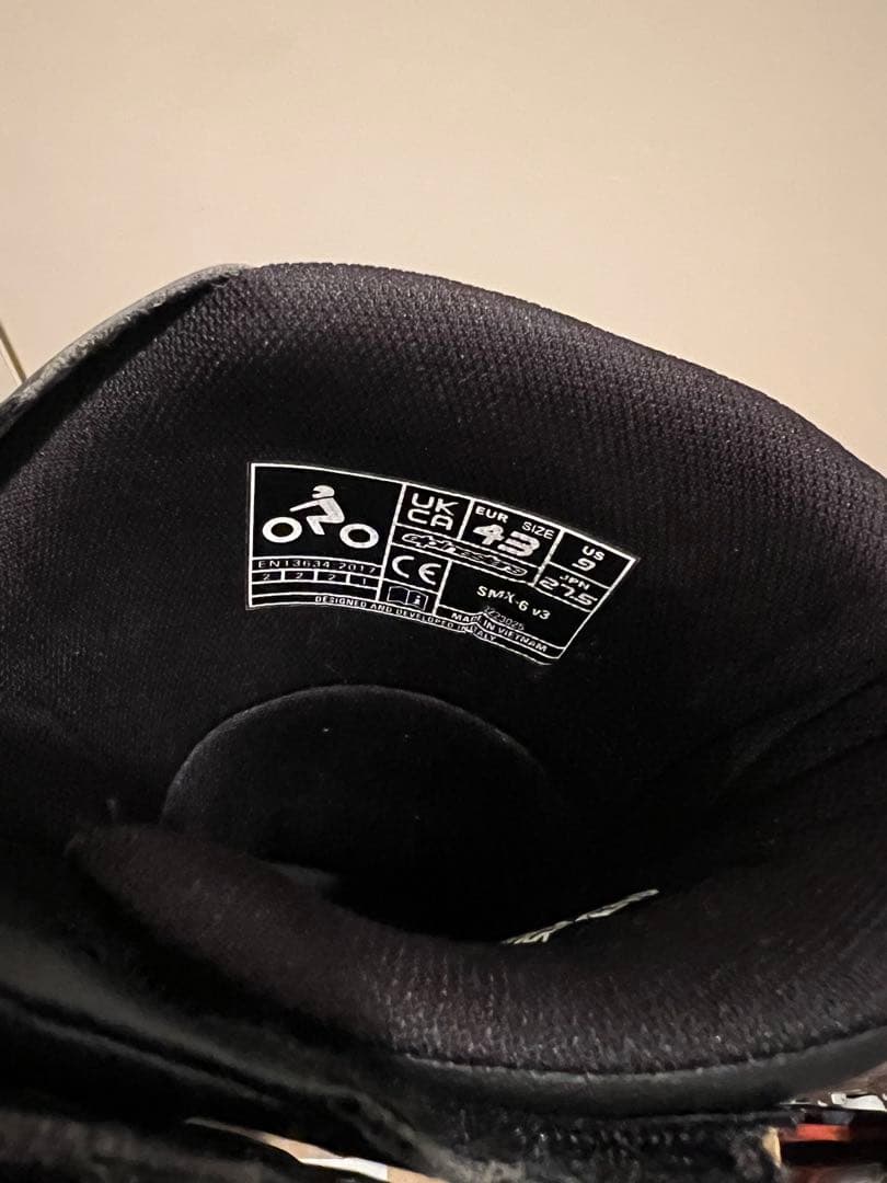 美品 アルパインスターズ SMX-V3 43 27.5cm 購入後 1時間使用