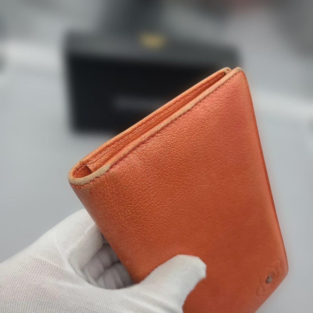 CHANEL 長財布 オレンジ レザー
