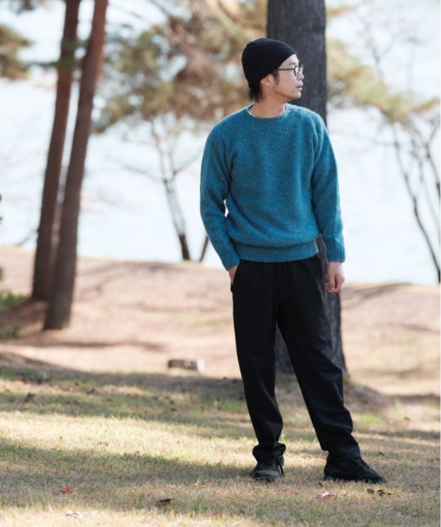 Shetland Woollen Co. グレー Vネック セーター S