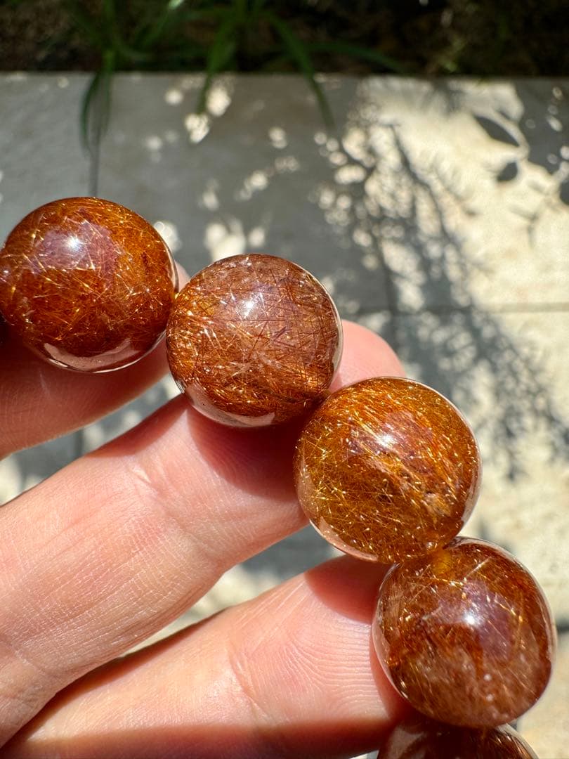 【向江大樹さん専用】ブラウンルチル 14mm 内径16cm キラキラ光る