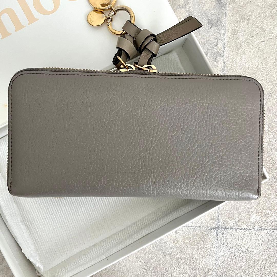 極美品✨クロエ アルファベッド ジップ付き ロングウォレット カシミアグレー