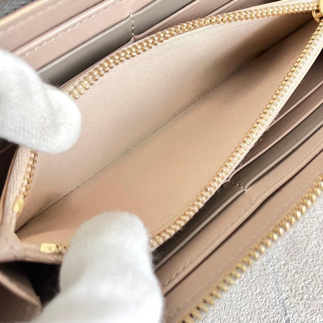 極美品✨クロエ アルファベッド ジップ付き ロングウォレット カシミアグレー