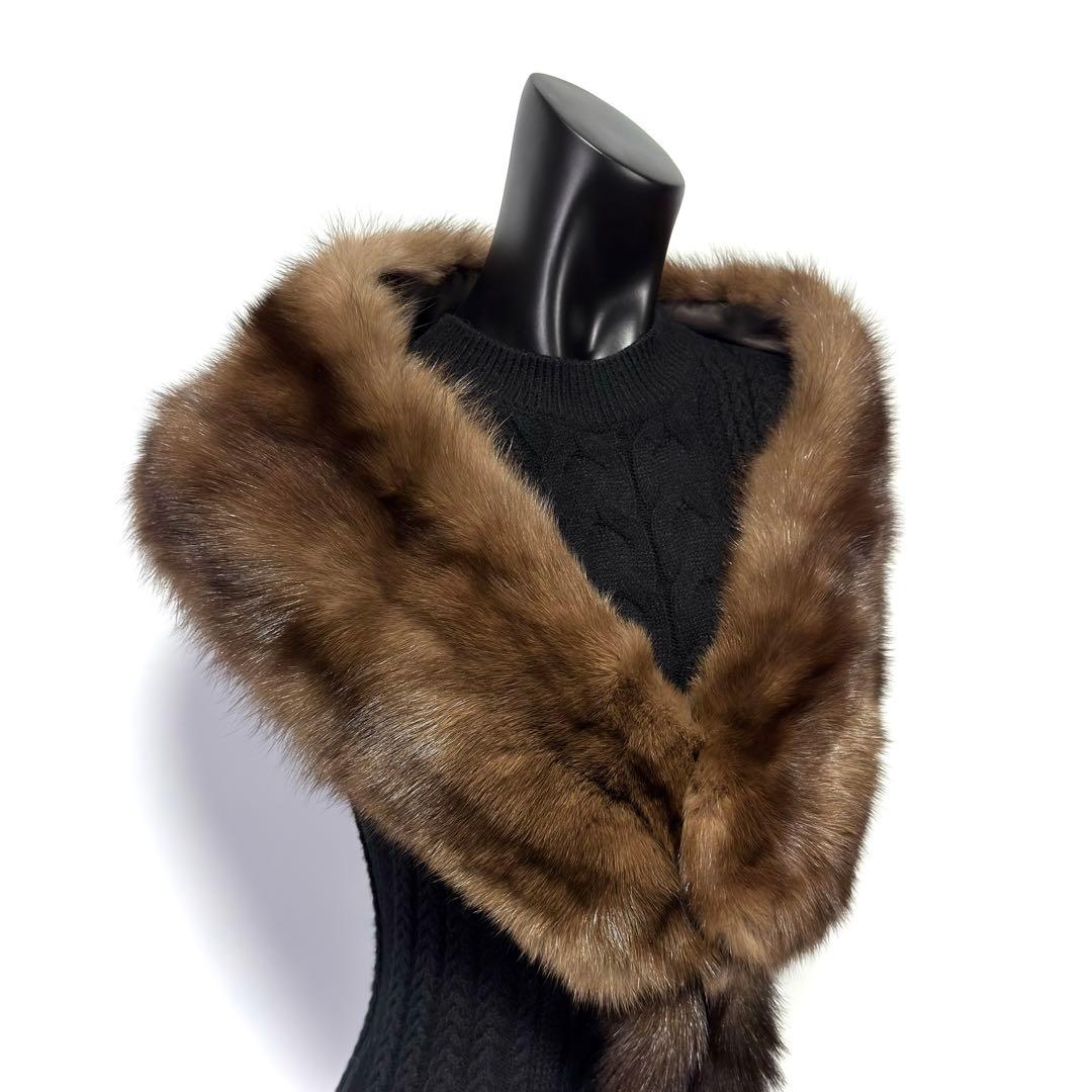 【黒貂】RUSSIAN SABLE ロシアンセーブル リアルファー ショール