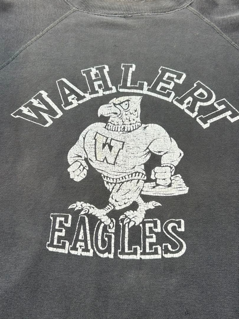 60sビンテージスウェットカラーフロッキー墨黒フェード