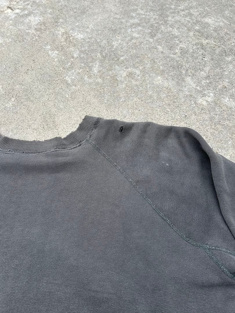 60sビンテージスウェットカラーフロッキー墨黒フェード