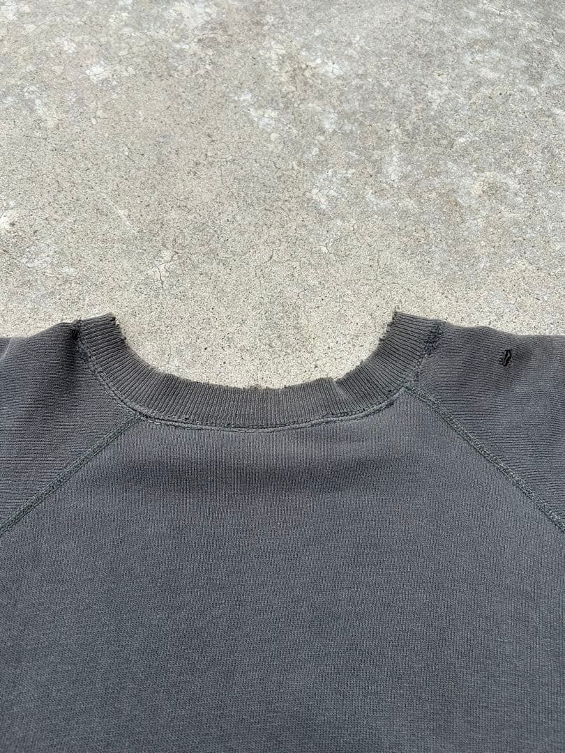 60sビンテージスウェットカラーフロッキー墨黒フェード