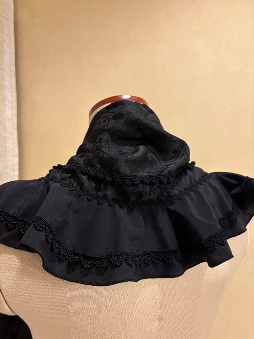 シージョ 黒ダマスクジャガード 黒フリル フラメンコ 衣装