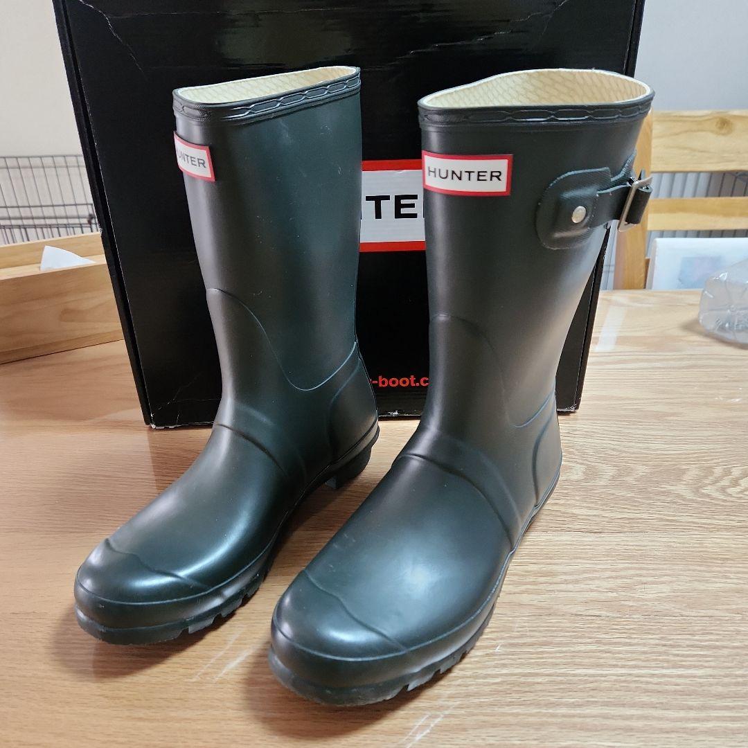 HUNTER 長靴 オリーブグリーン バックル付き