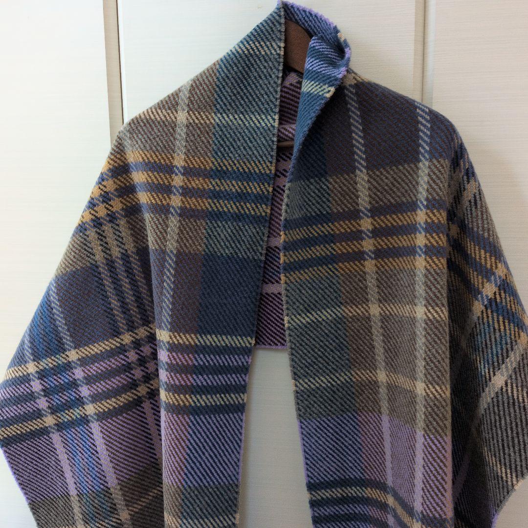 【極美品】ジョンストンズオブエルガン 厚手中盤ストール ウールカシミヤ混