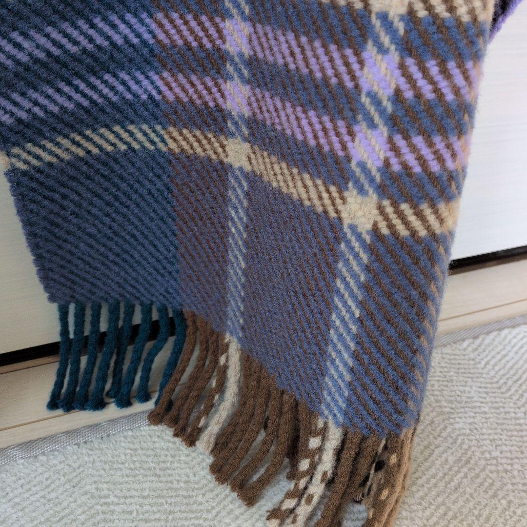 【極美品】ジョンストンズオブエルガン 厚手中盤ストール ウールカシミヤ混