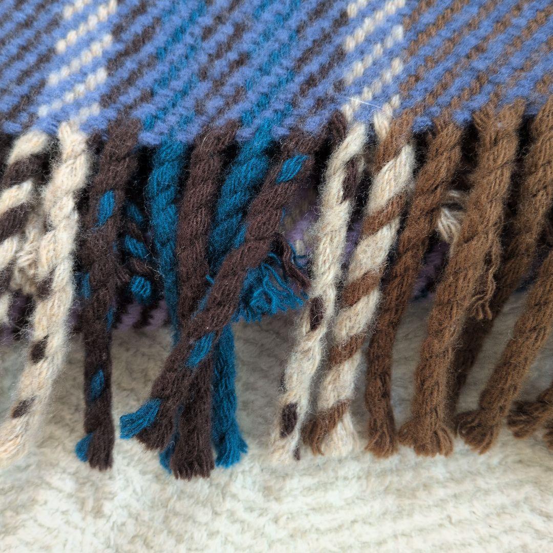 【極美品】ジョンストンズオブエルガン 厚手中盤ストール ウールカシミヤ混