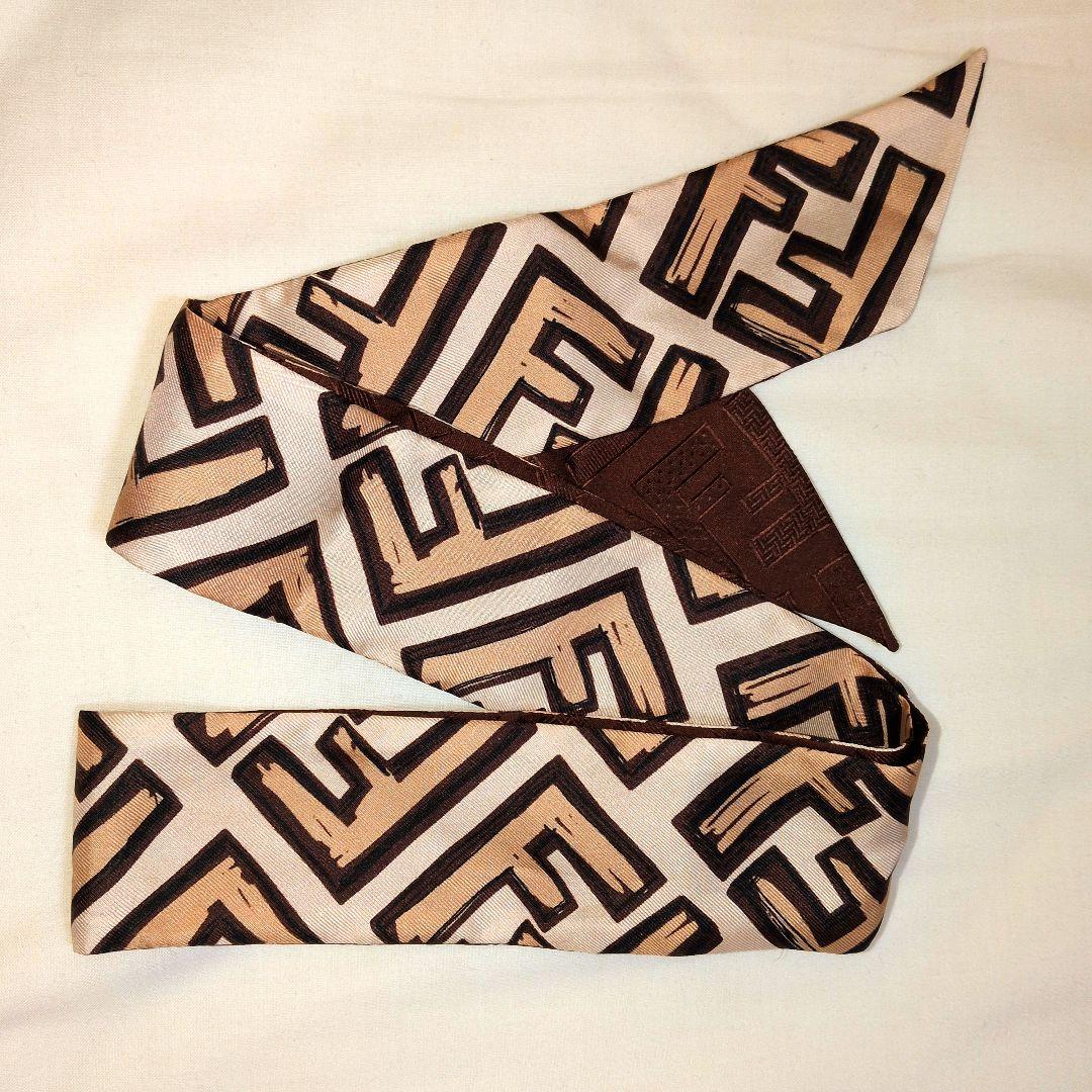 FENDI/ラッピー/ピンク＆ブラウンシルク バンドゥ リボン＆箱＆紙袋