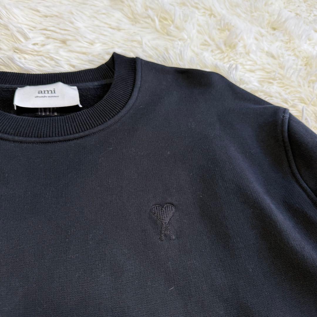 【アミ パリス】美品 トレーナー 刺繍黒 ブラック Mサイズ メンズ
