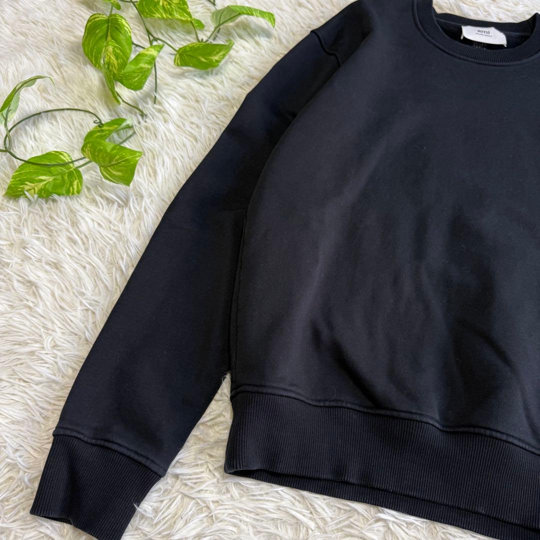 【アミ パリス】美品 トレーナー 刺繍黒 ブラック Mサイズ メンズ