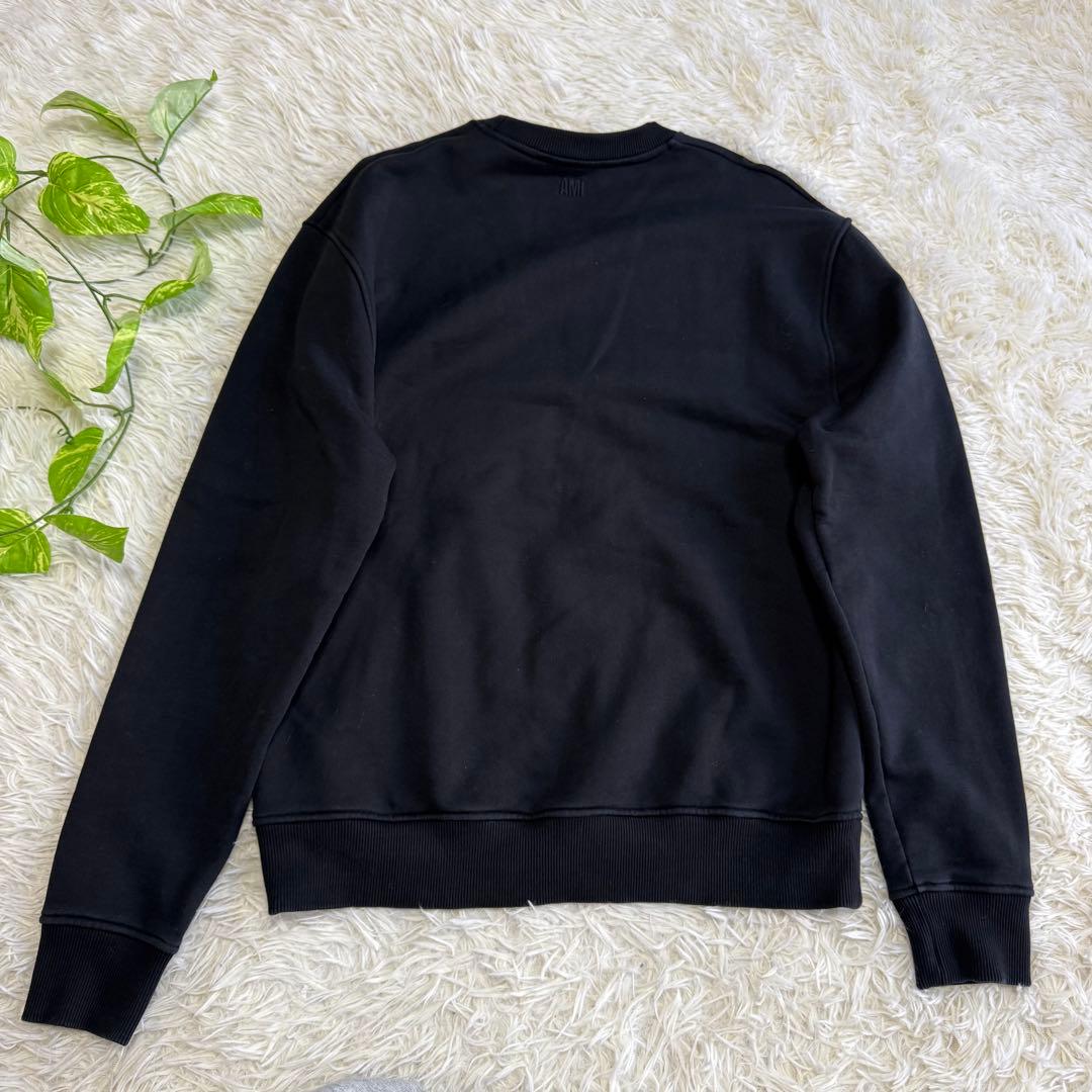 【アミ パリス】美品 トレーナー 刺繍黒 ブラック Mサイズ メンズ