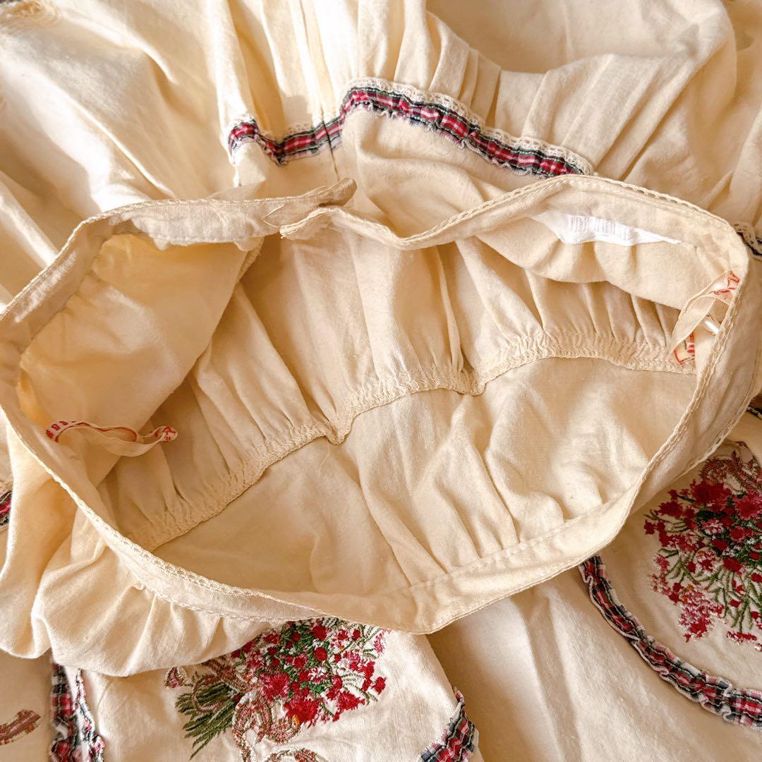 PINK HOUSE ピンクハウス ブーケ刺繍 花柄 リボン チェック フリル