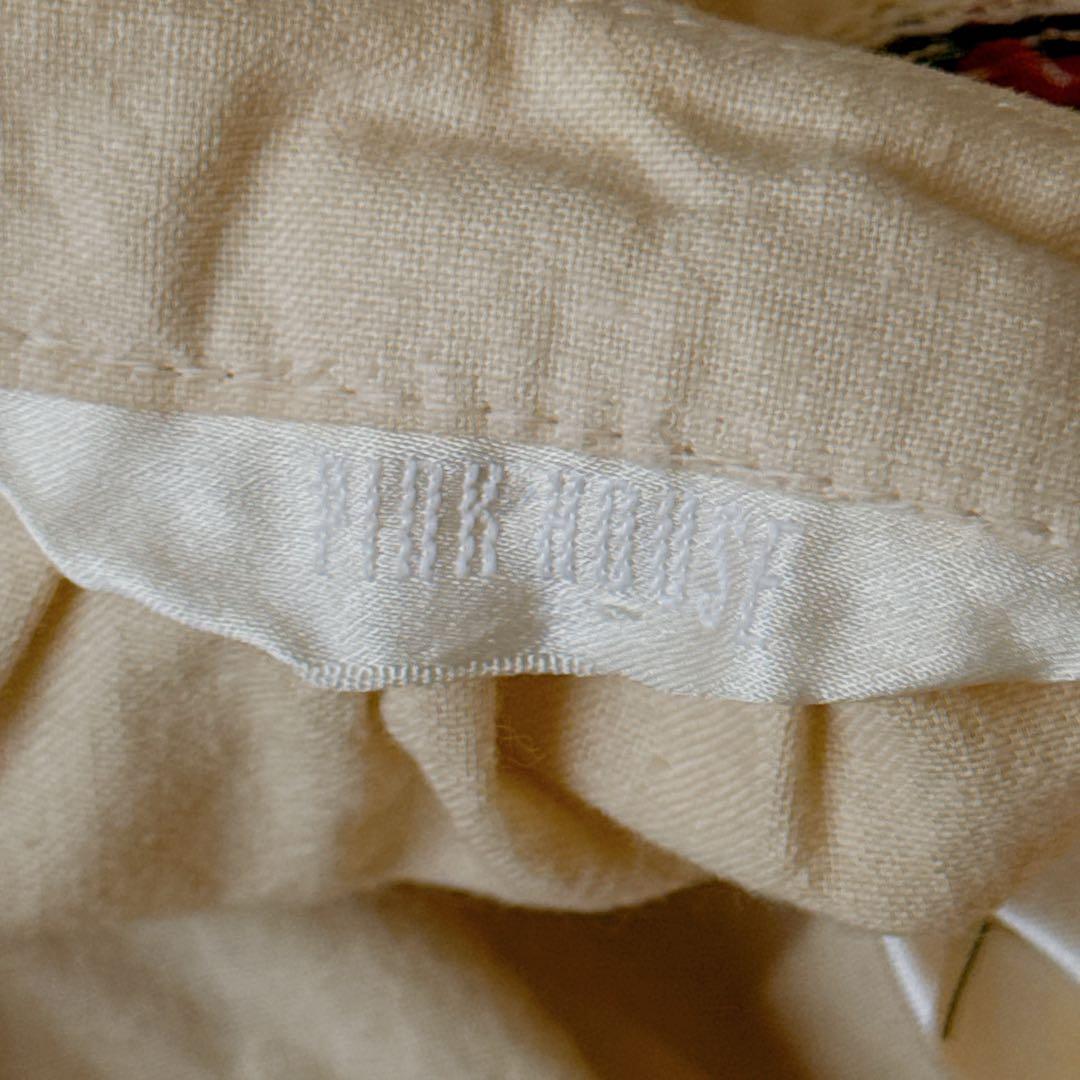 PINK HOUSE ピンクハウス ブーケ刺繍 花柄 リボン チェック フリル