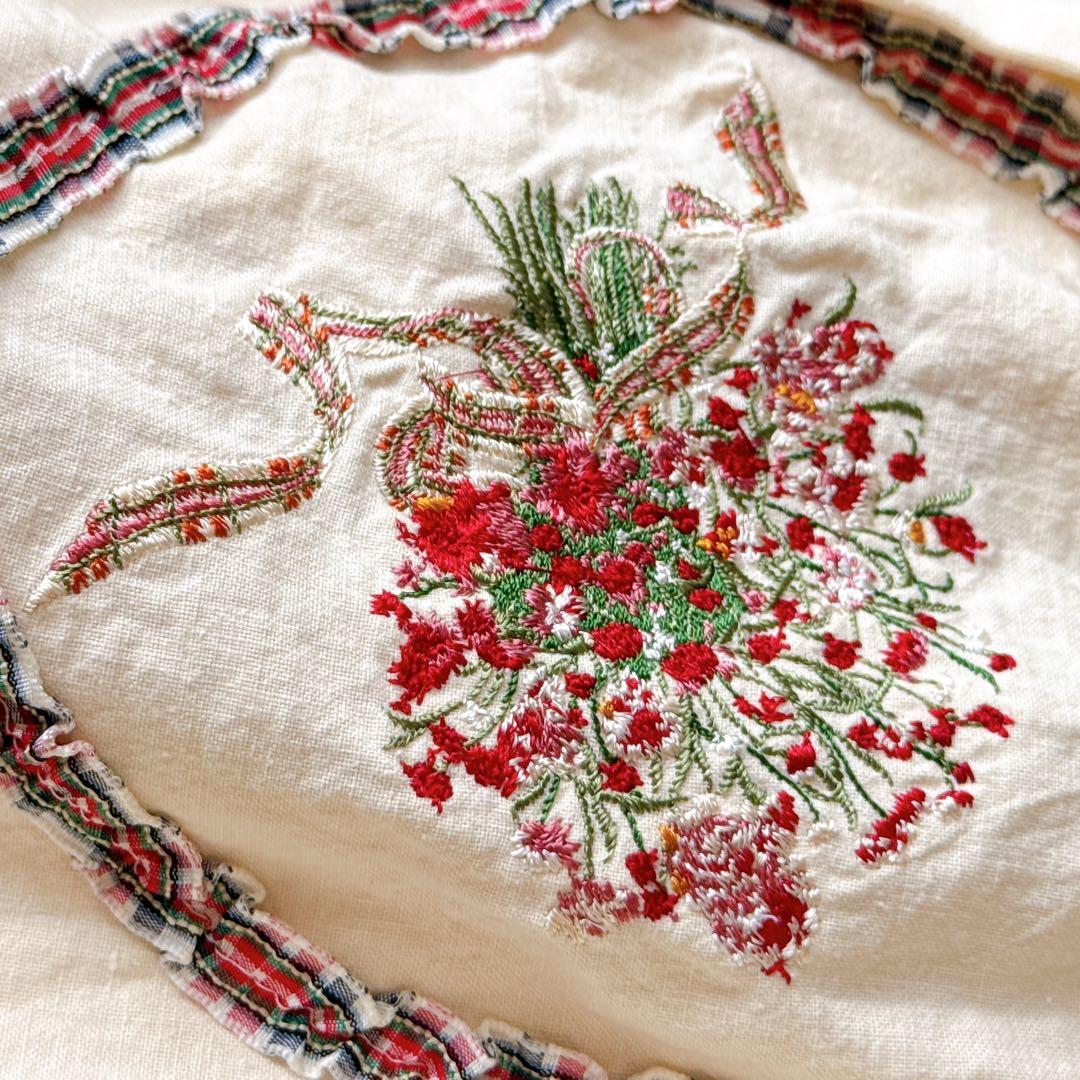 PINK HOUSE ピンクハウス ブーケ刺繍 花柄 リボン チェック フリル