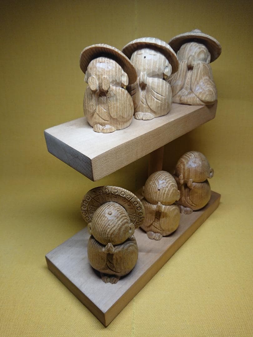 仏教美術　お地蔵さん　仏像　木彫　置物　インテリア　工芸品　美術品　A3079