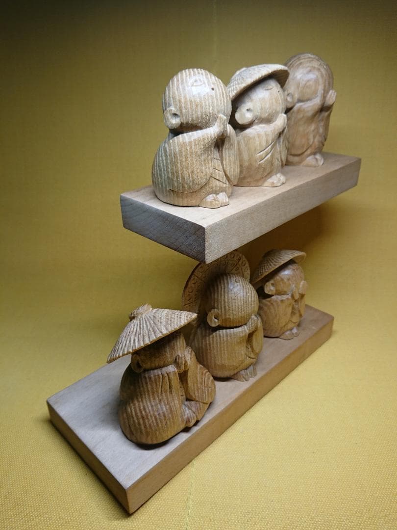 仏教美術　お地蔵さん　仏像　木彫　置物　インテリア　工芸品　美術品　A3079