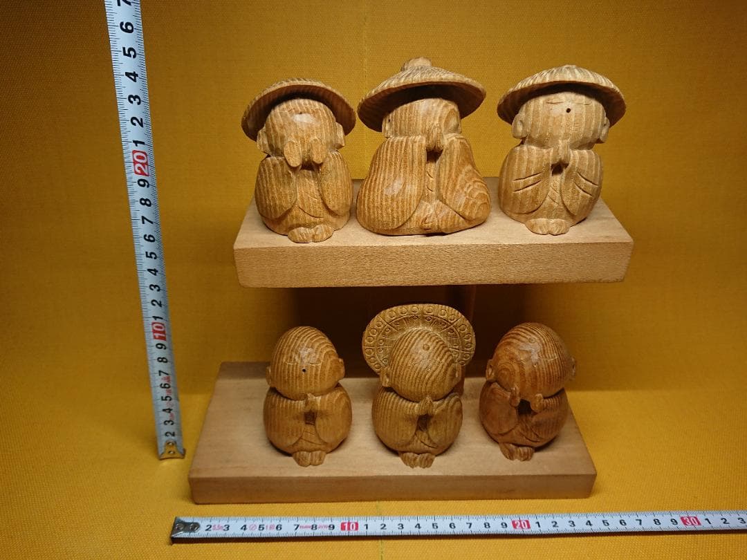 仏教美術　お地蔵さん　仏像　木彫　置物　インテリア　工芸品　美術品　A3079