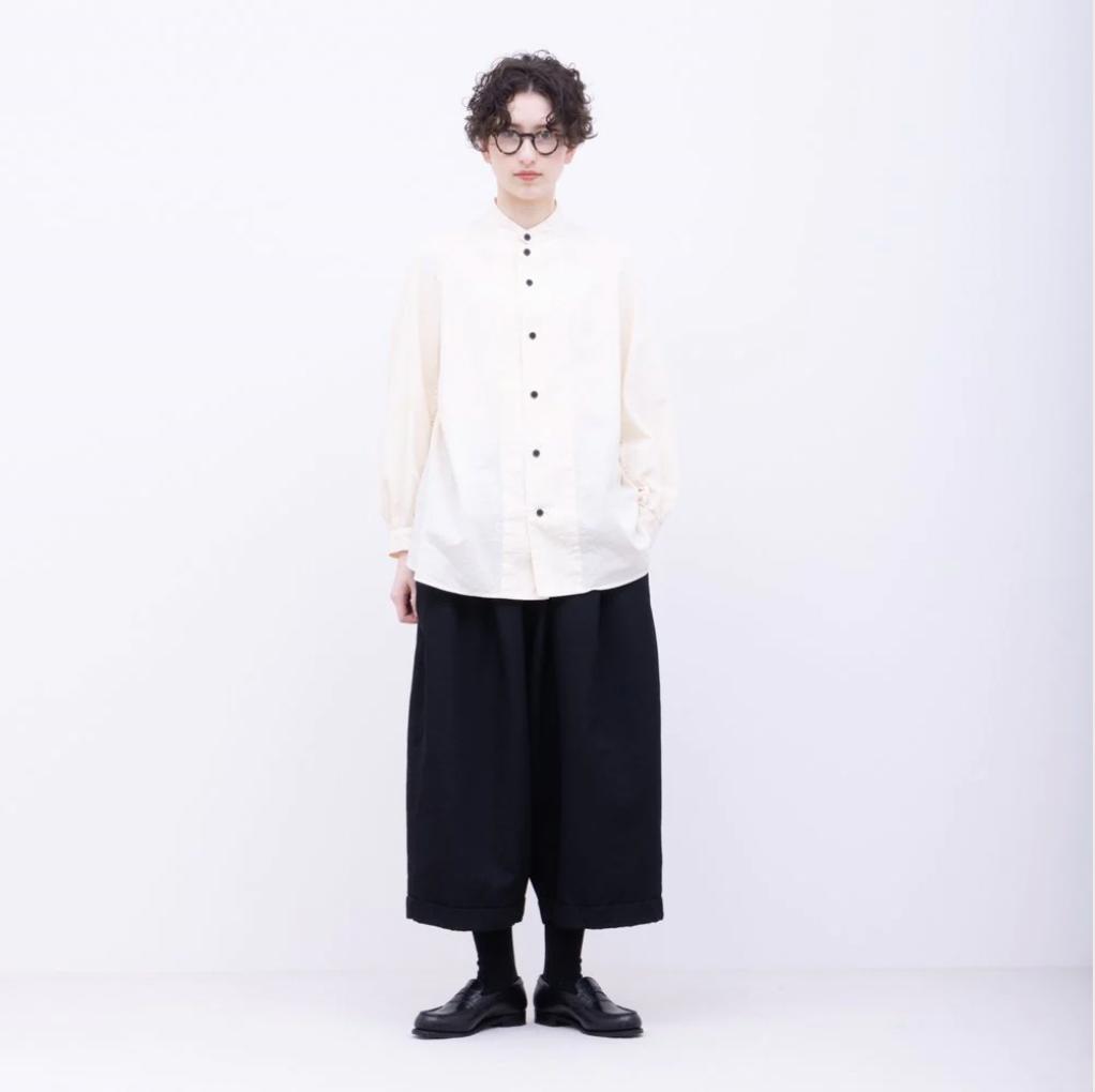 FIRMUM 2/40 梳毛ハードギャバ ギャザーワイドパンツXS - パンツ最高