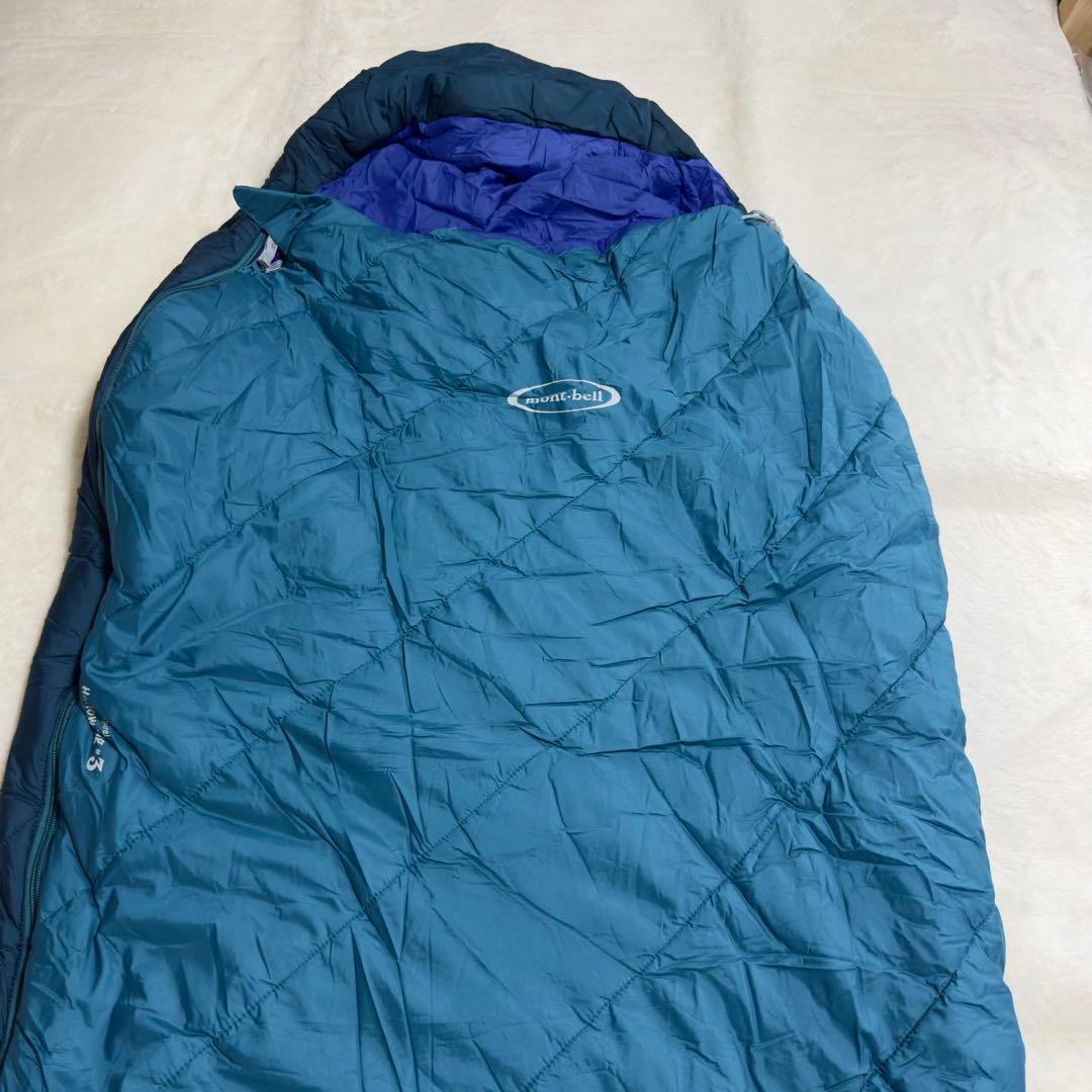 極美品モンベル スパイラルホロウバッグ＃3シュラフ寝袋バルサム