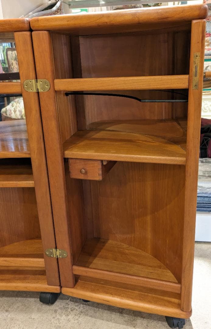 【希少】 北欧 チーク 無垢 バー カウンター キャビネット 収納 棚 木