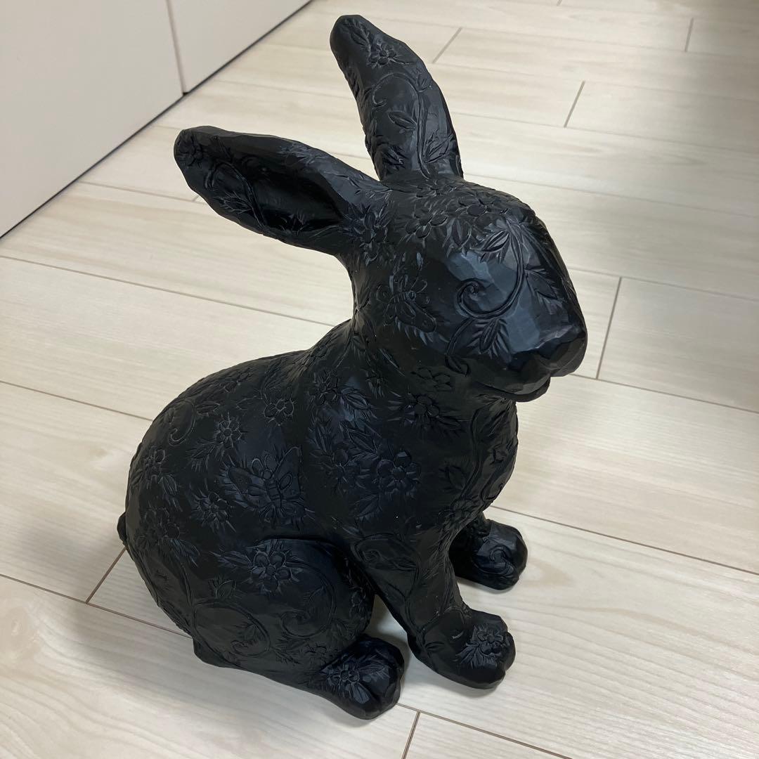 Francfranc フランフラン うさぎ置物 オブジェ 黒 Lサイズ - メルカリ