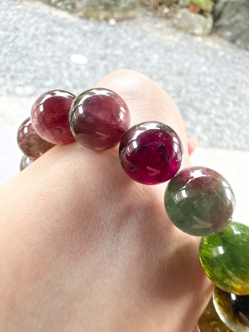 ウォーターメロントルマリン 13.5mm 大玉 ブレスレット 天然石 トルマリン