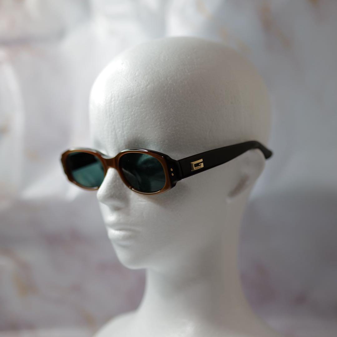 GUCCI グッチ オーバル Y2K メタル ロゴ レトロ サングラス