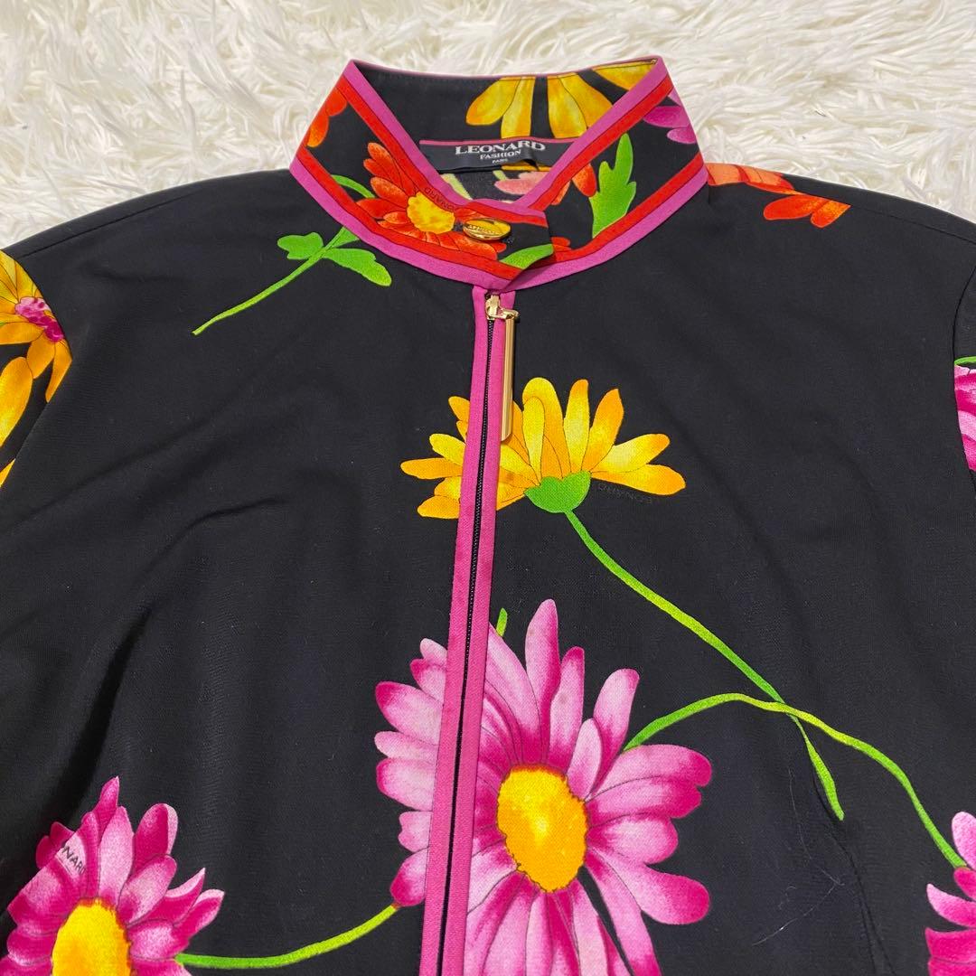 LEONARD】 ミニワンピース チュニック チャイナ風 花柄 長袖