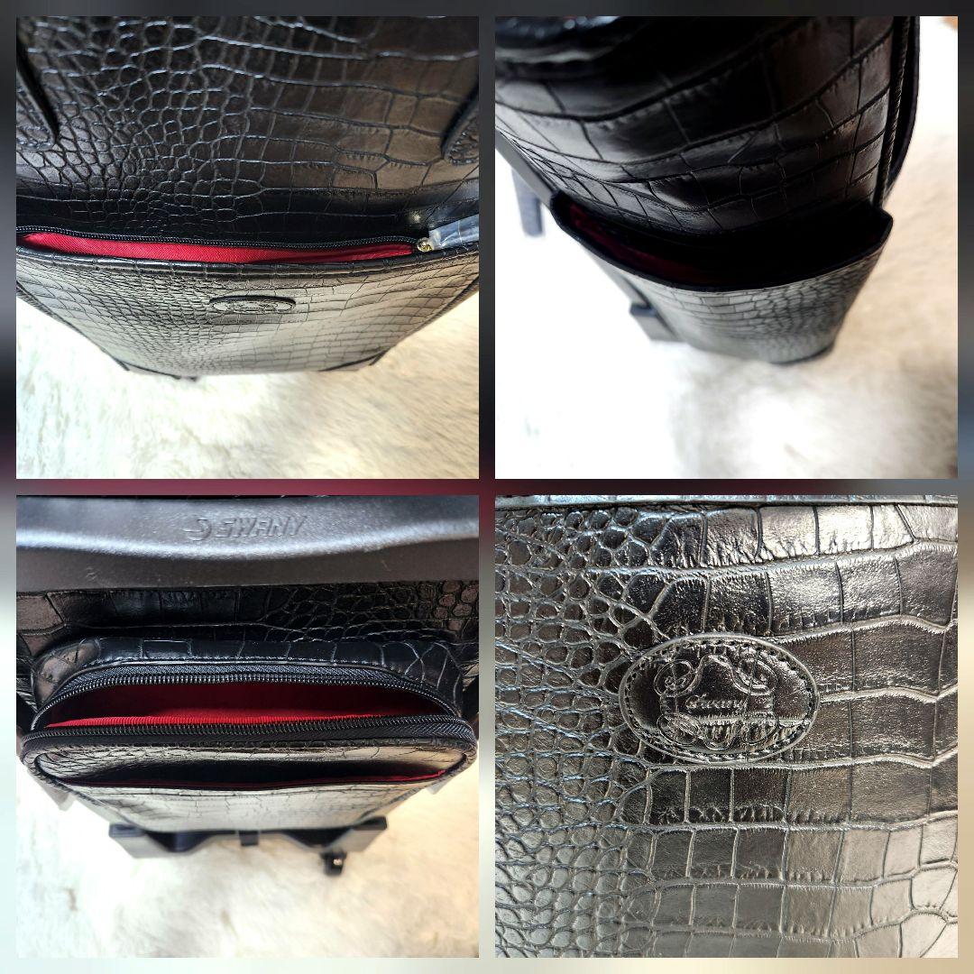 ✨新品✨SWANY スワニー クロコ型押し キャリーバッグ ケース 黒 2way
