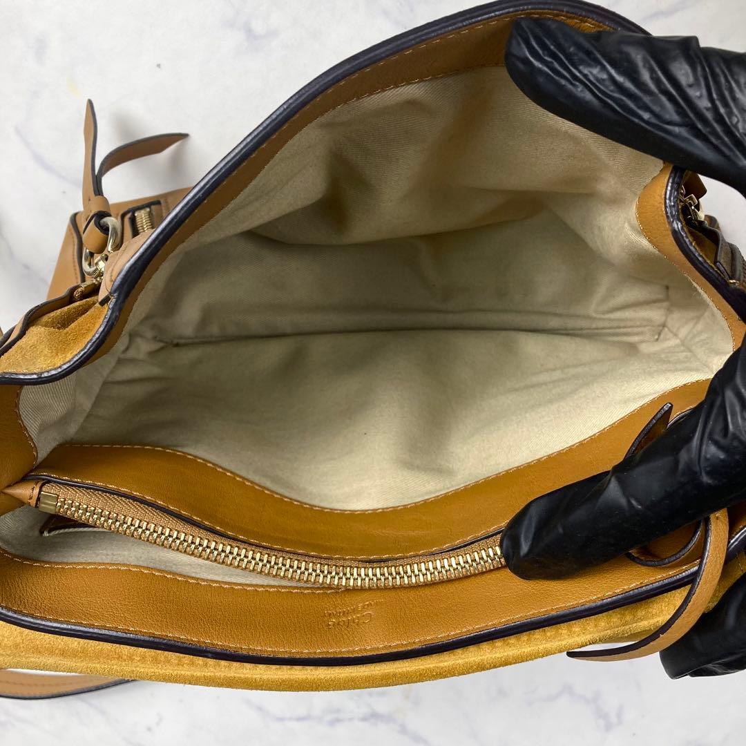 【美品】Chloe クロエ フェイデイ ハンドバック 2way レザー キャメル