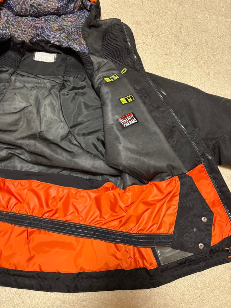 Phenix メンズ スキーウェア Mサイズ ブラック オレンジ 上下セット