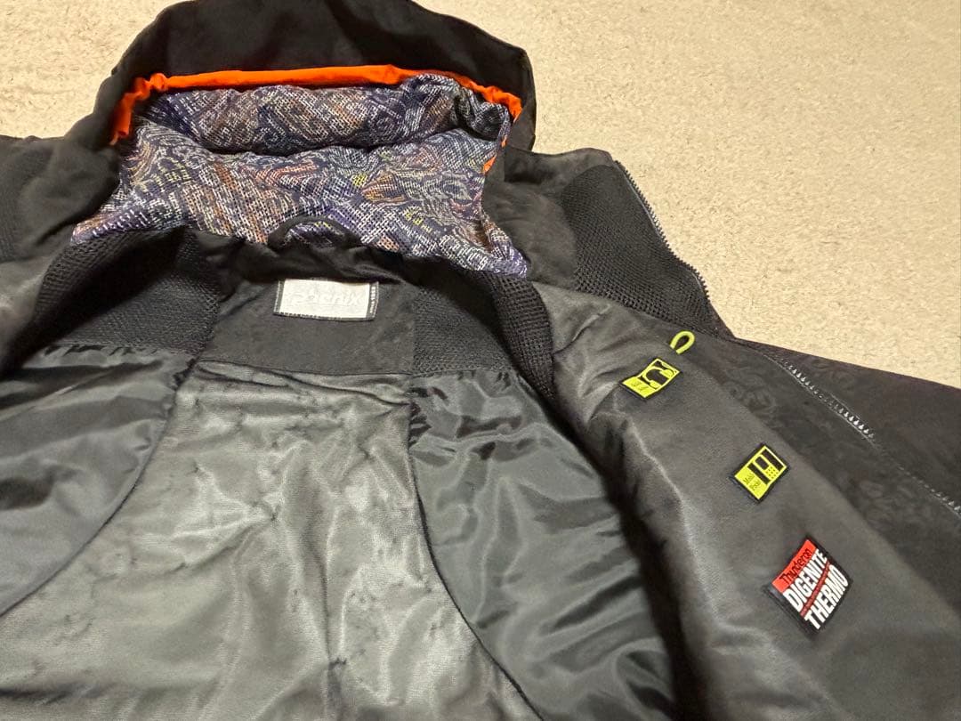 Phenix メンズ スキーウェア Mサイズ ブラック オレンジ 上下セット