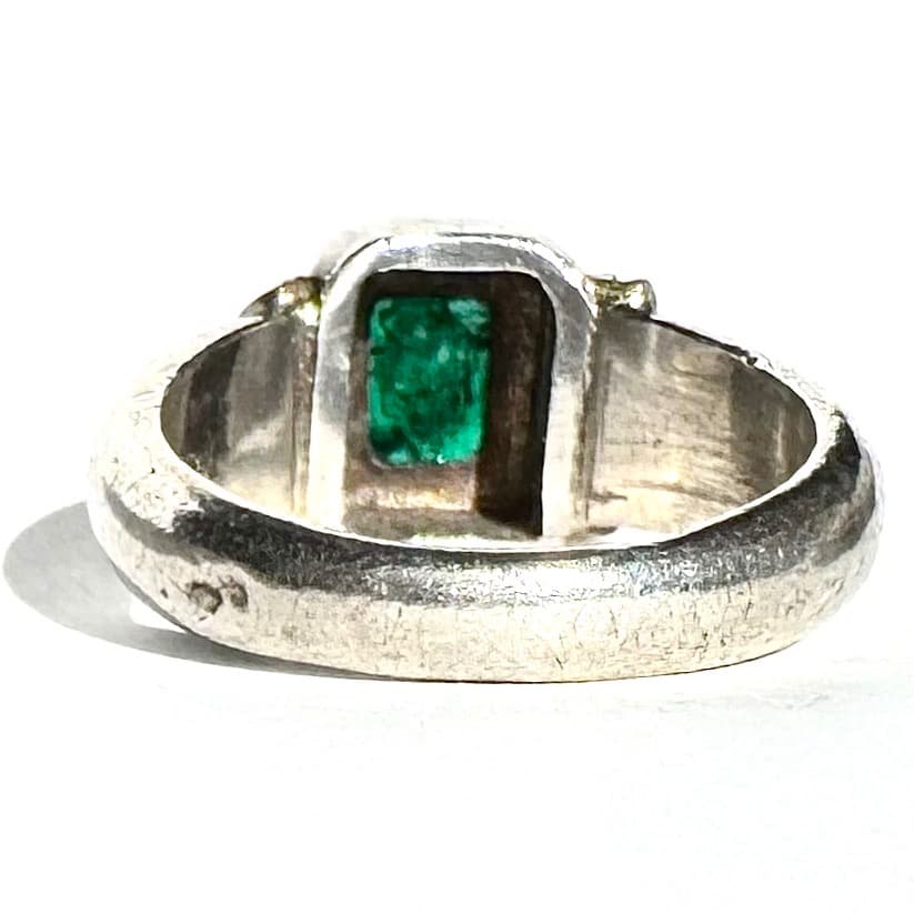 ＊Silver x K18 Combination \"Emerald\" Ring