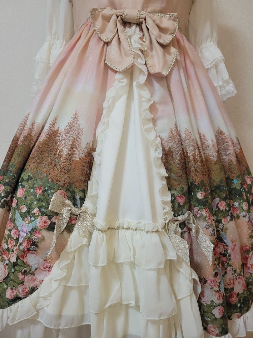 BABY 月夜の森のAURORAsoiree柄 jsk ヘッドドレス付き