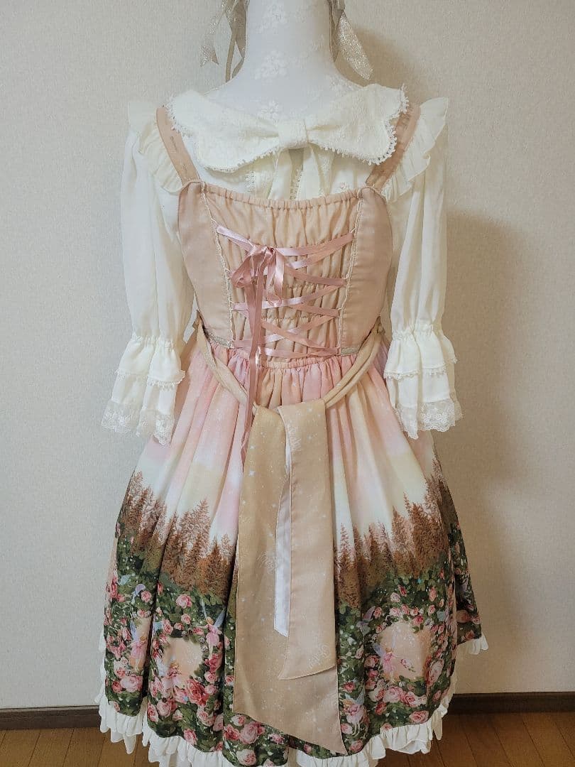 BABY 月夜の森のAURORAsoiree柄 jsk ヘッドドレス付き