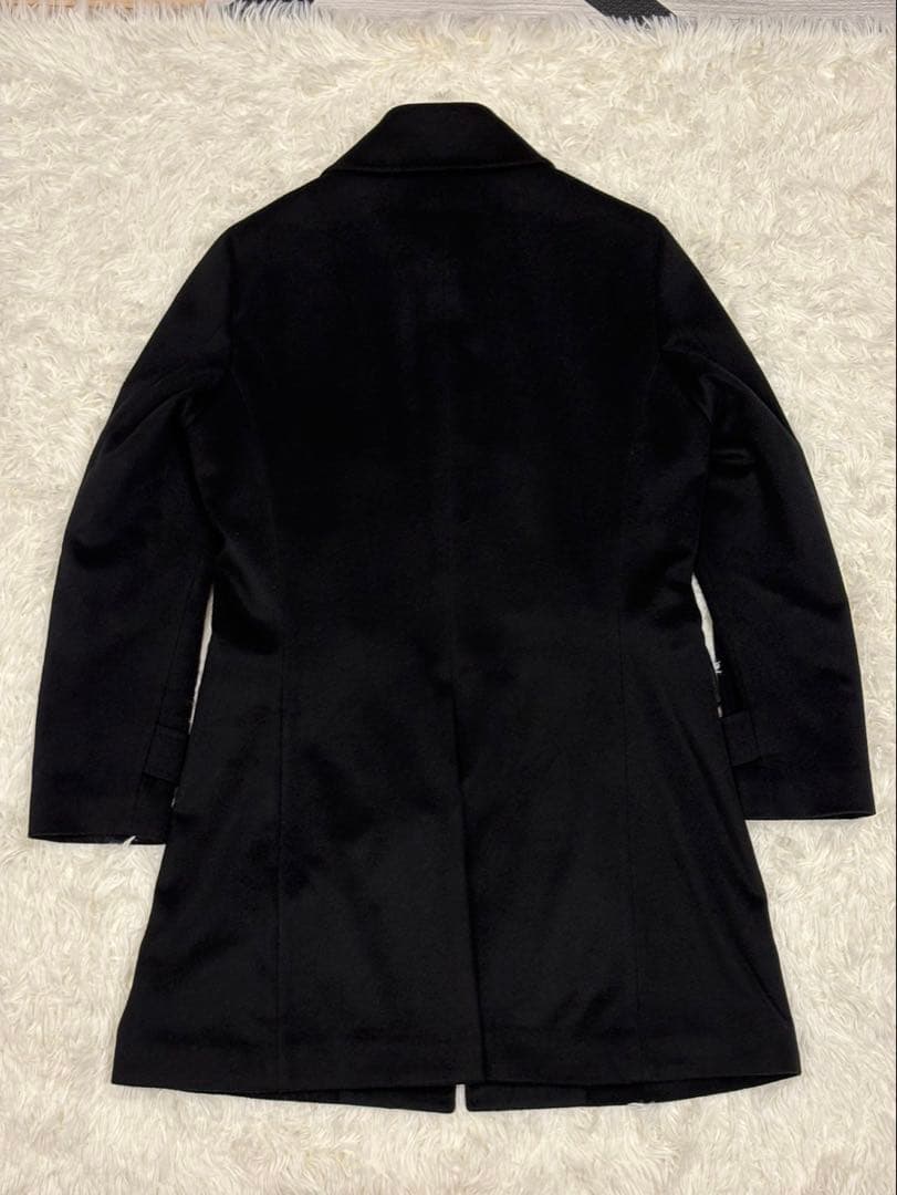 ヒルトン カシミヤ100％ ステンカラーコート ブラック Lサイズ