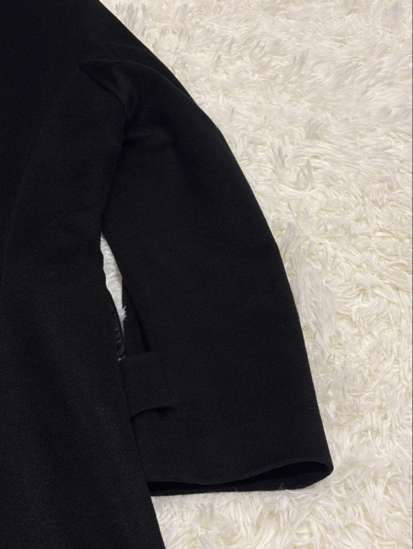 ヒルトン カシミヤ100％ ステンカラーコート ブラック Lサイズ