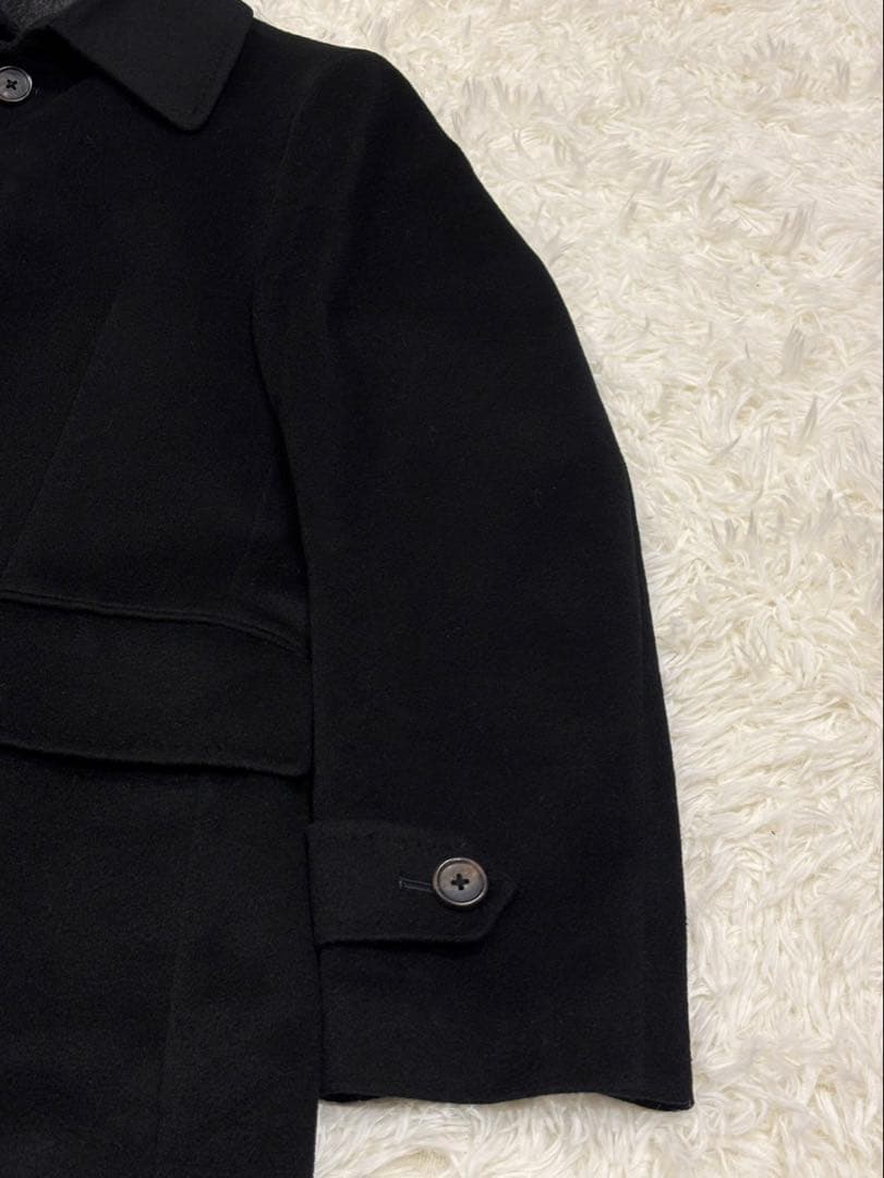 ヒルトン カシミヤ100％ ステンカラーコート ブラック Lサイズ
